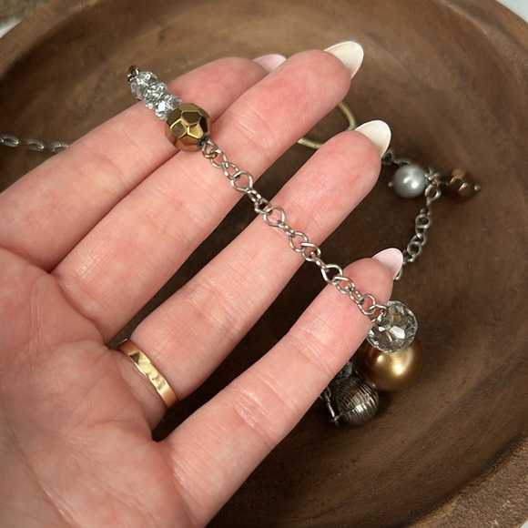 Lia Sophia Mixed Metals Long Statement Necklace - Picture 2 of 2